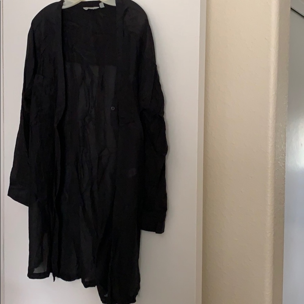 Athleta button-down sheer top